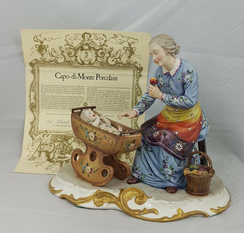 Capodimonte Figurine The Grandma by Volta with CoA - Slightly Chipped