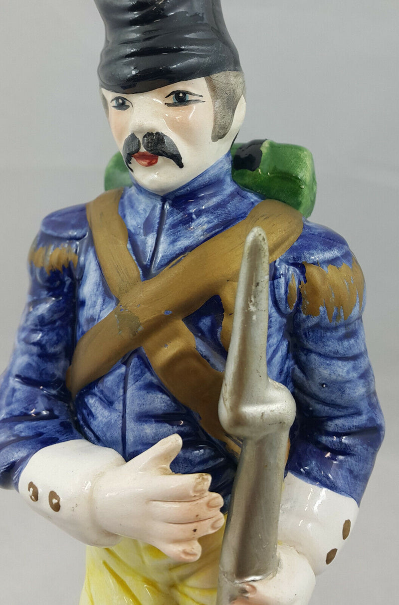 Capodimonte Large Figurine Soldier With Gun - Broken/Scratches