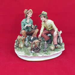 Capodimonte Group Figure - Tramps doing Barbeque (heavy)