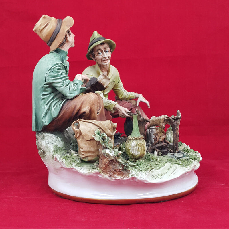 Capodimonte Group Figure - Tramps doing Barbeque (heavy)