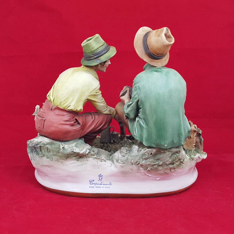 Capodimonte Group Figure - Tramps doing Barbeque (heavy)