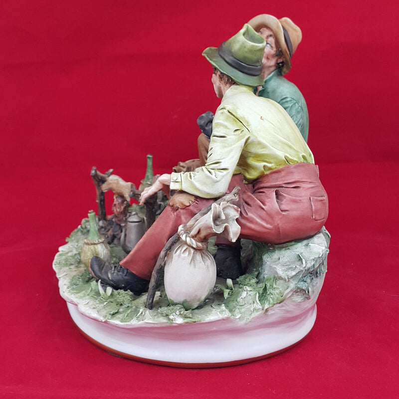 Capodimonte Group Figure - Tramps doing Barbeque (heavy)