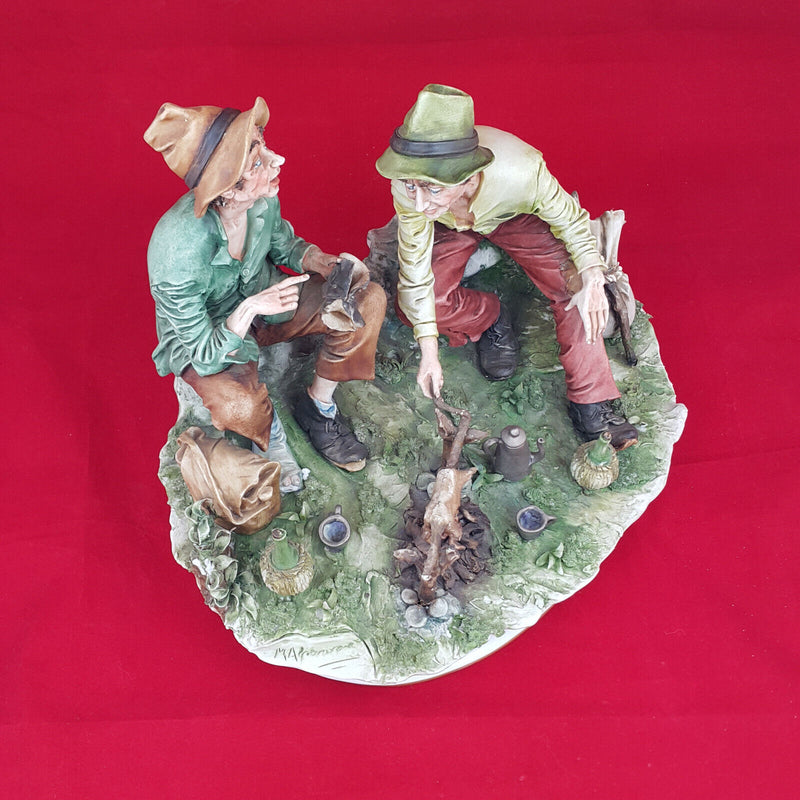 Capodimonte Group Figure - Tramps doing Barbeque (heavy)