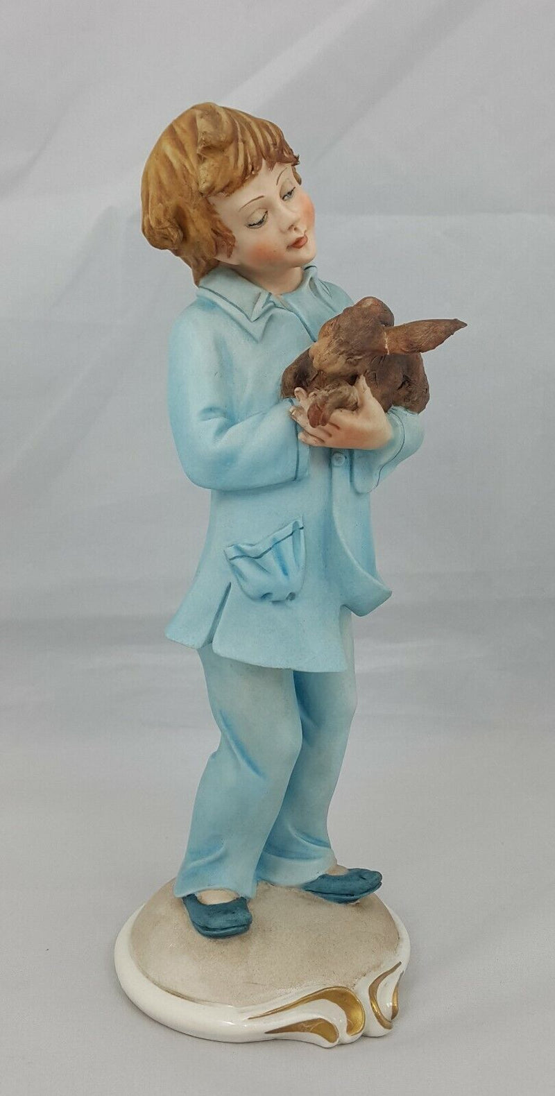 Capodimonte Figurine Boy with Rabbit with CoA - Restored