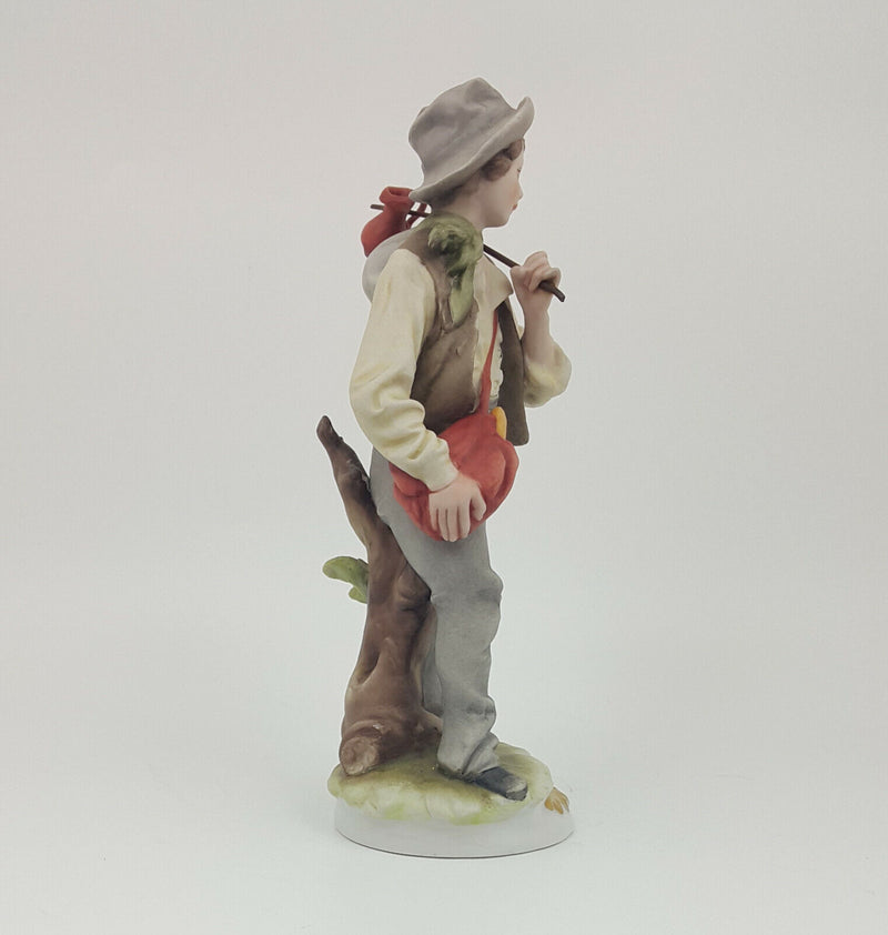 Capodimonte Figurine Boy with Backpack (small chip)