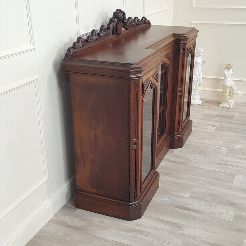 Antique Victorian Gothic Bookcase / Cupboard / Sideboard - F239