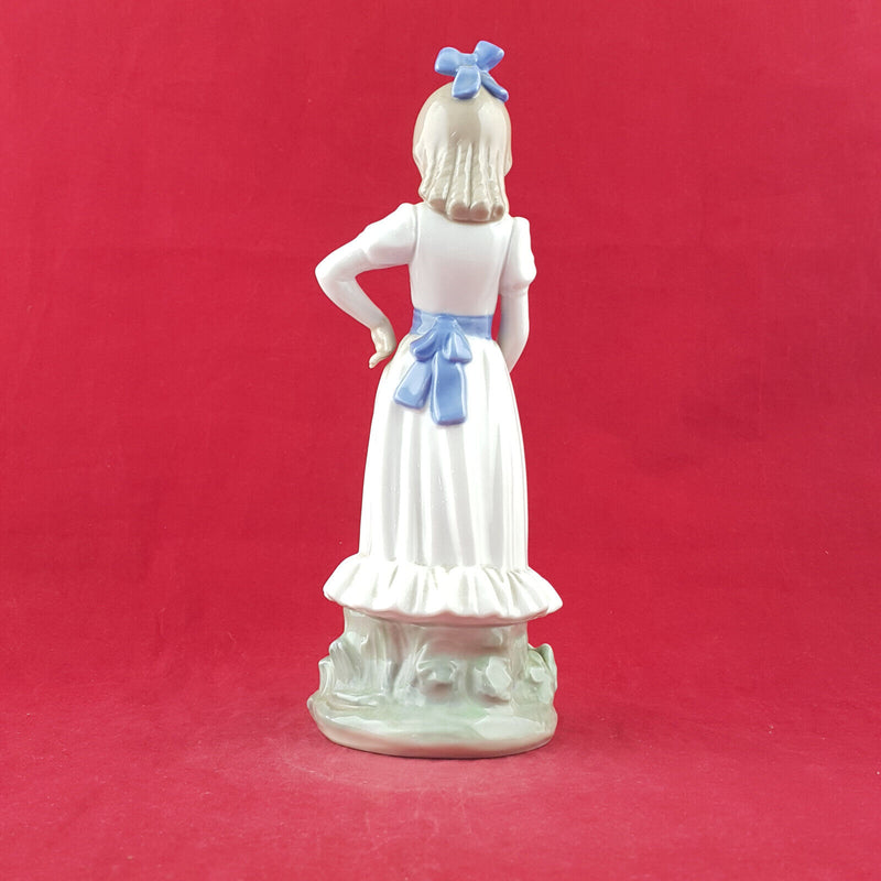 Lladro Figurine - Standing Girl With Hoop & Puppy (damaged) - L/N 2714