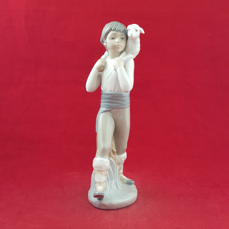 Lladro Nao Figurine - Boy Carrying Lamb - L/N 2919