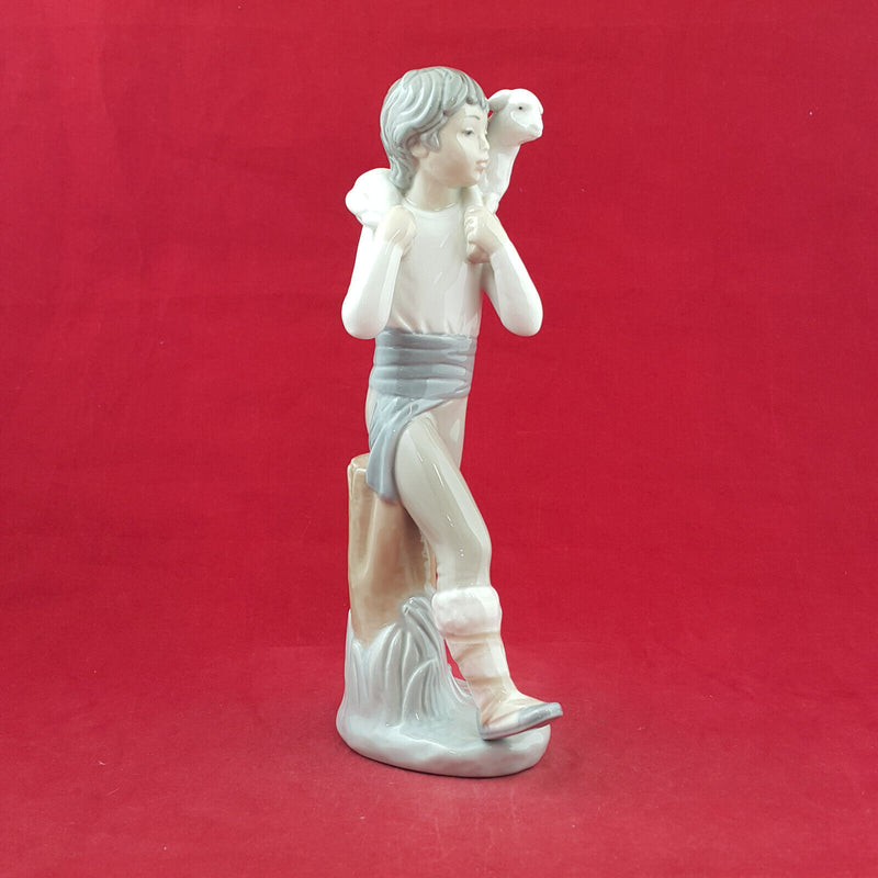 Lladro Nao Figurine - Boy Carrying Lamb - L/N 2919