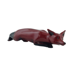 Royal Doulton Large Flambe Stalking Fox Signed By Noke HN147A-1 (Rare)