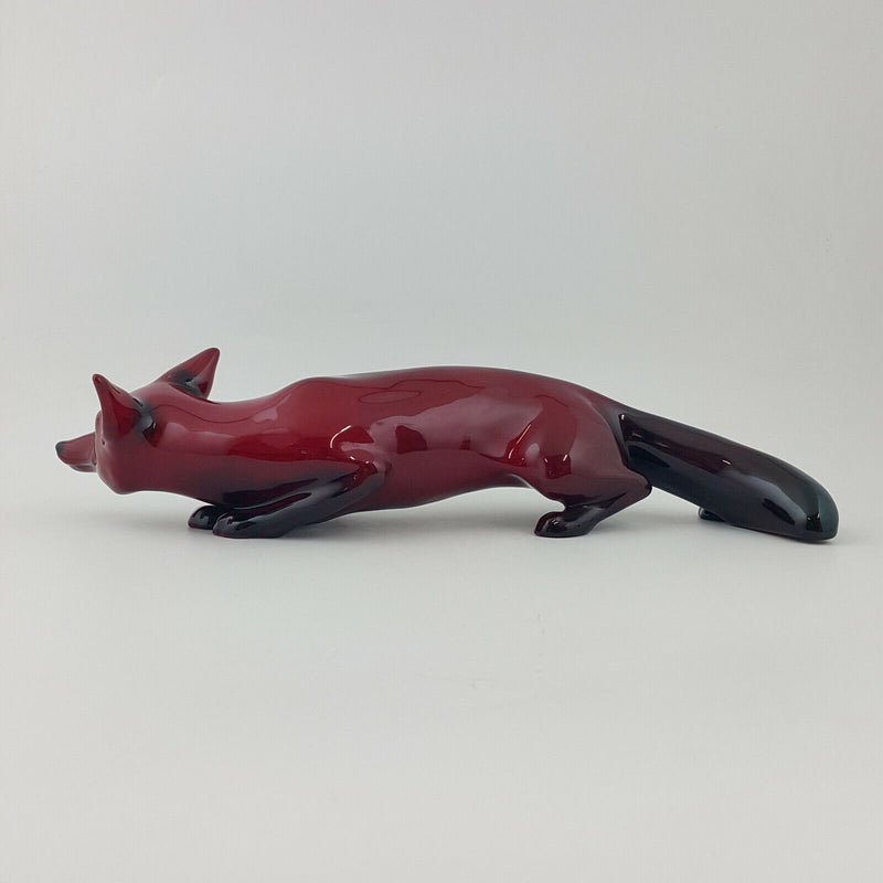 Royal Doulton Large Flambe Stalking Fox Signed By Noke HN147A-1 (Rare)