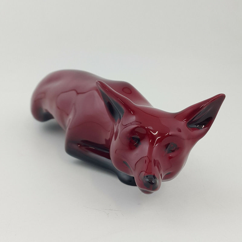 Royal Doulton Large Flambe Stalking Fox Signed By Noke HN147A-1 (Rare)