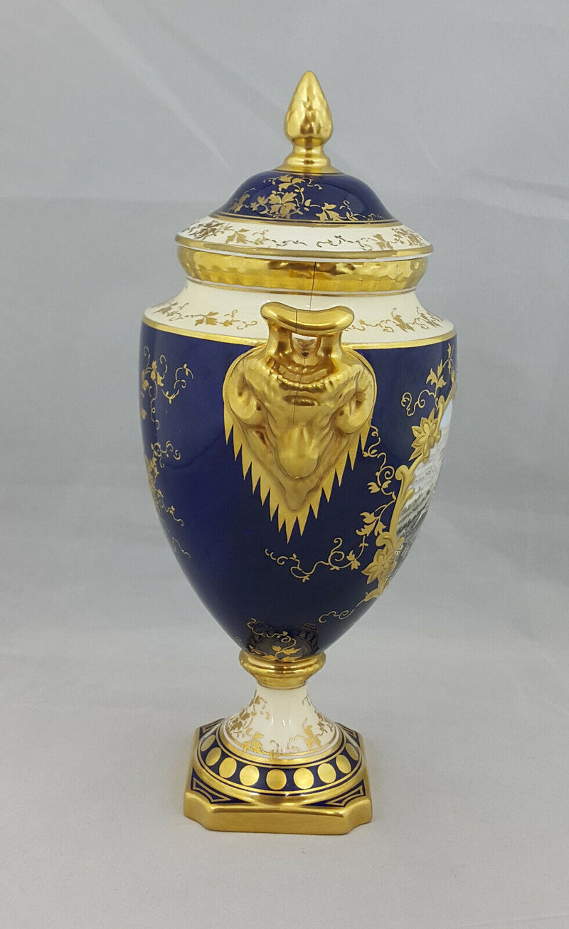 Coalport Limited Edition Twin Handled Urn / Painted by Malcolm Harnett - Cracked