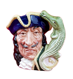 Royal Doulton Small Character Jug D6601 - Capt Hook Old - 7156 RD