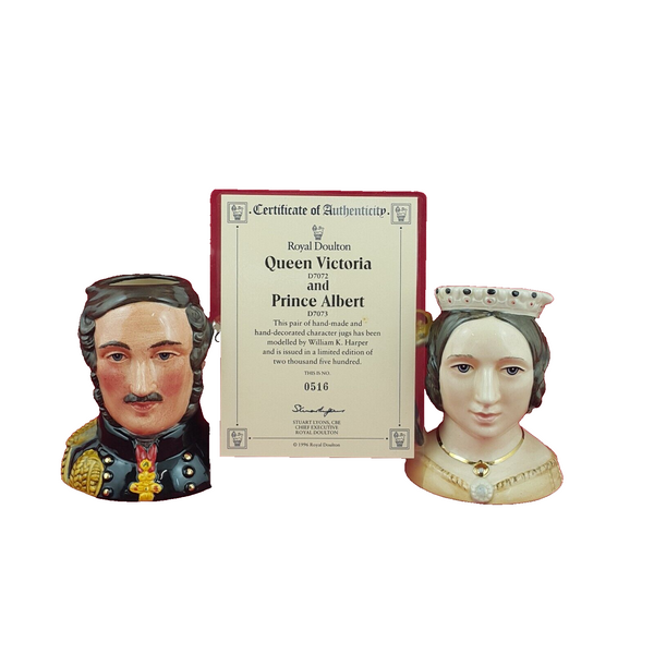 Royal Doulton Character Jug D7073 D7072 Prince Albert & Queen Victoria - 7508 RD