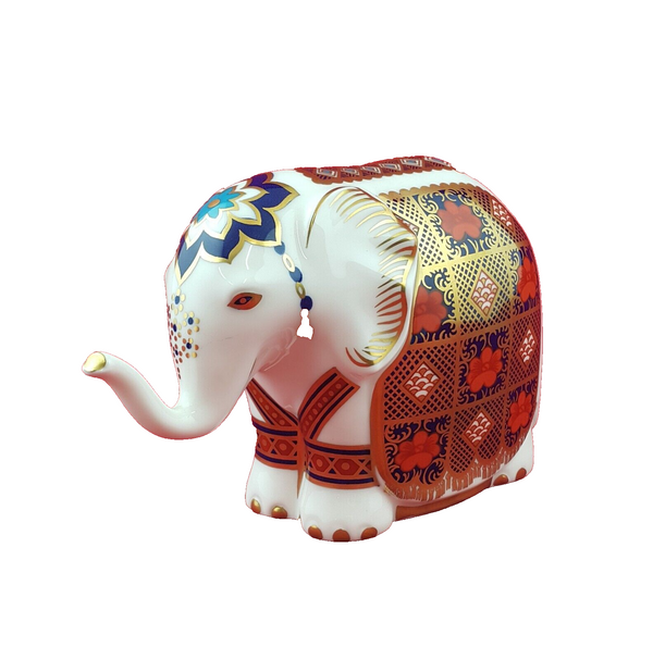 Royal Crown Derby Imari Pattern Small Elephant Gold Stopper - 8474 RCD