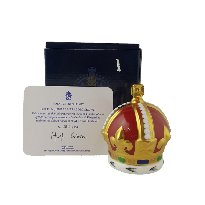 Royal Crown Derby Heraldic Crown Gold Stopper With CoA Boxed - 8058 RCD