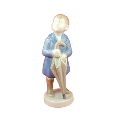 Royal Copenhagen Monthly Figurine 4526 Boy with Umbrella April - 7537 RCH