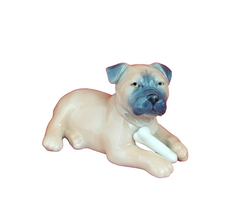 Royal Copenhagen Mini Collection Bull Dog Puppy With Bone No748 - RCH 5492