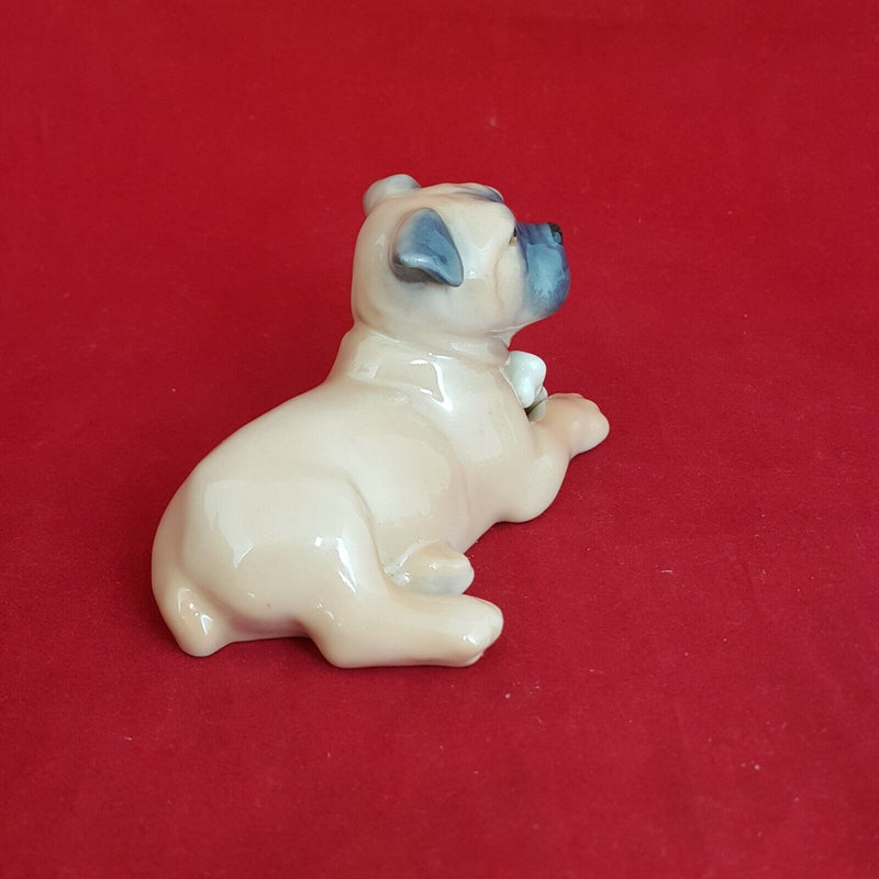 Royal Copenhagen Mini Collection Bull Dog Puppy With Bone No748 - RCH 5492