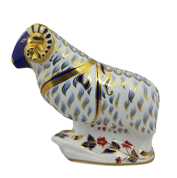 Royal Crown Derby Ram 1989 – Silver Stopper