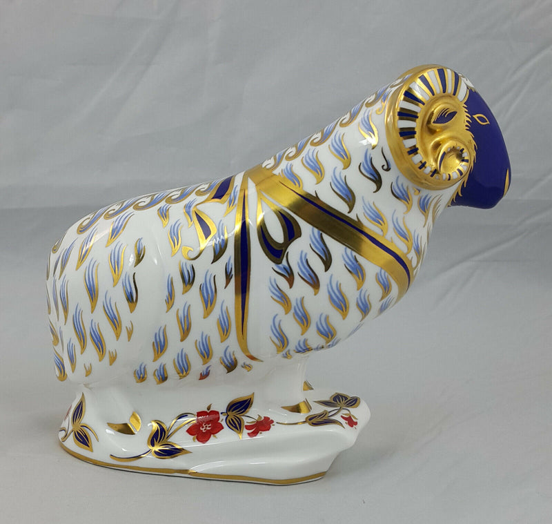 Royal Crown Derby Ram 1989 – Silver Stopper