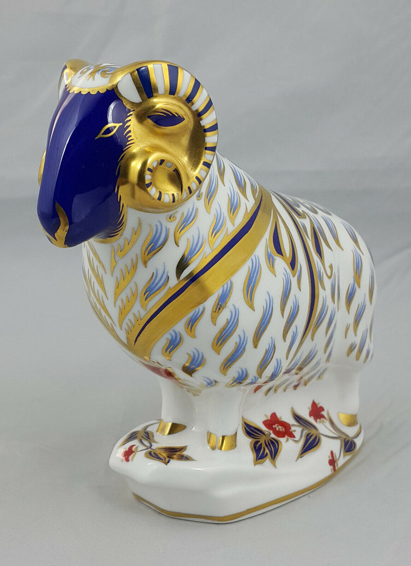 Royal Crown Derby Ram 1989 – Silver Stopper