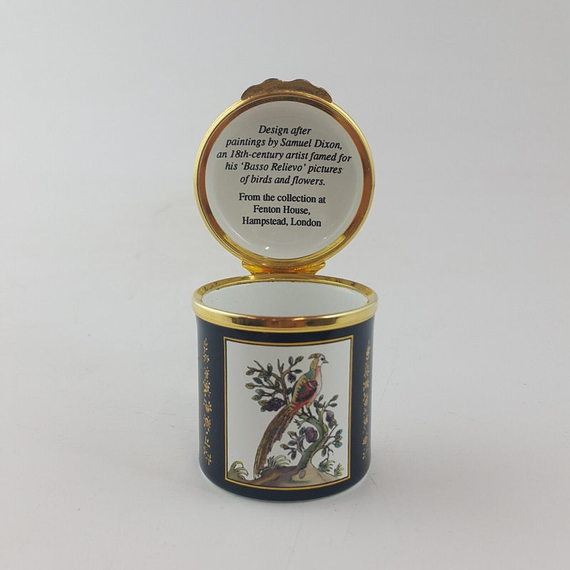 Halcyon Days Enamels - Fenton House Samuel Dixon / Birds Trinket Box - OP 2568