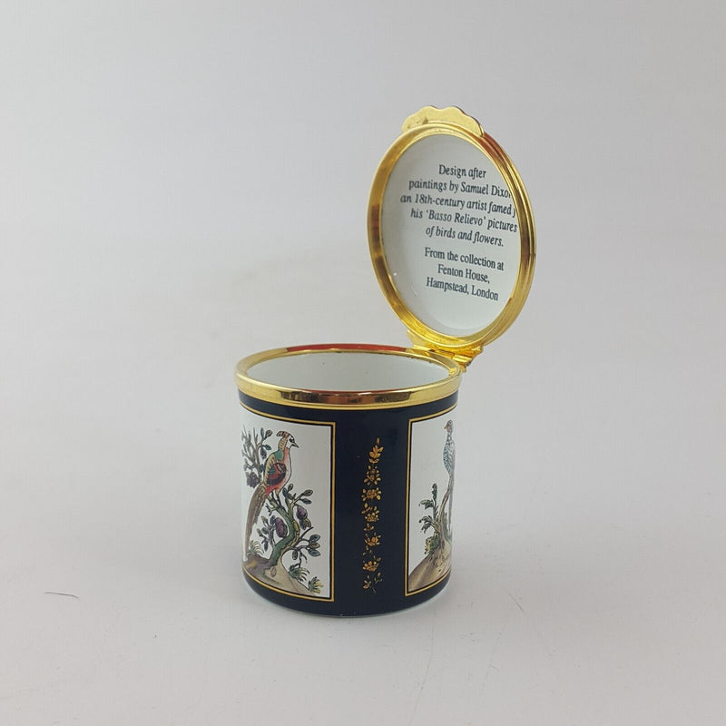 Halcyon Days Enamels - Fenton House Samuel Dixon / Birds Trinket Box - OP 2568