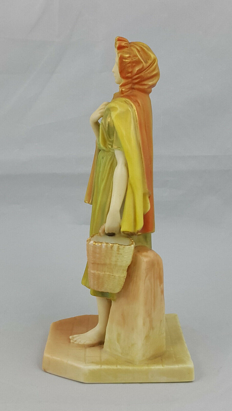 Royal Worcester Figurine Shot Enamel Irish Girl Model No. 1874 - Chipped