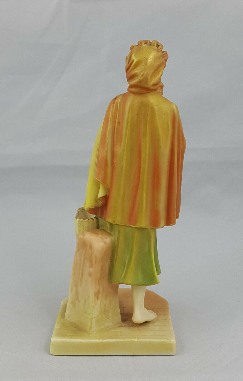 Royal Worcester Figurine Shot Enamel Irish Girl Model No. 1874 - Chipped