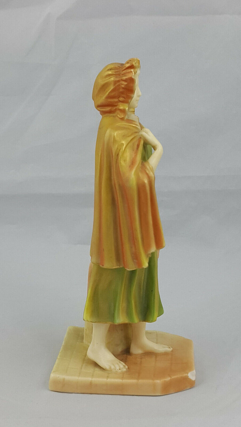 Royal Worcester Figurine Shot Enamel Irish Girl Model No. 1874 - Chipped