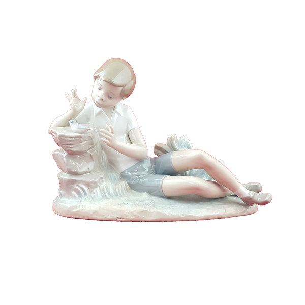 Lladro Figurine - Pleasant Encounter | Boy With A Bird 4858 - L/N 3622