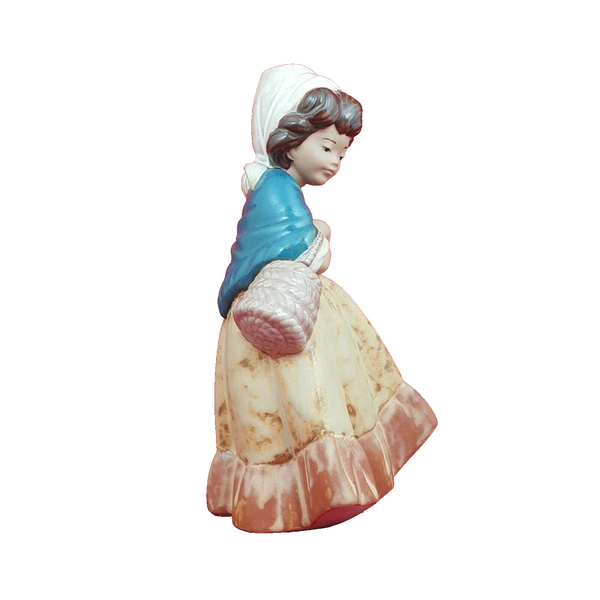 Lladro Figurine - Model Number 2093 Girl with Basket (Gres finish) - 0135 L/N