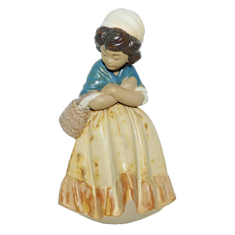 Lladro Figurine - Model Number 2093 Girl with Basket (Gres finish) - 0135 L/N