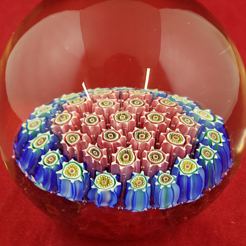 Vintage Bohemian Concentric Millefiori Canes Paperweight - NA 1402