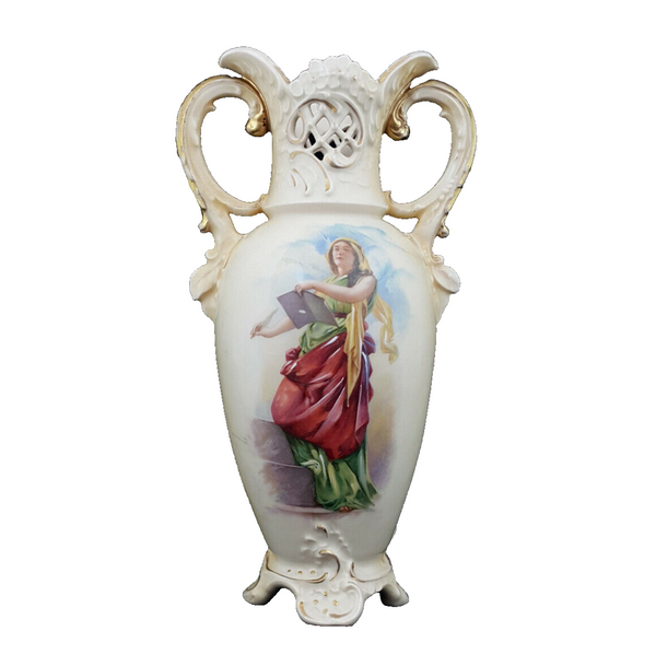 Royal Dux Vase Hand Painted Lady - Marks