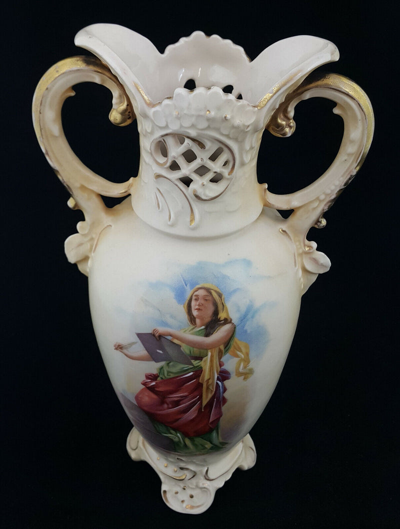 Royal Dux Vase Hand Painted Lady - Marks