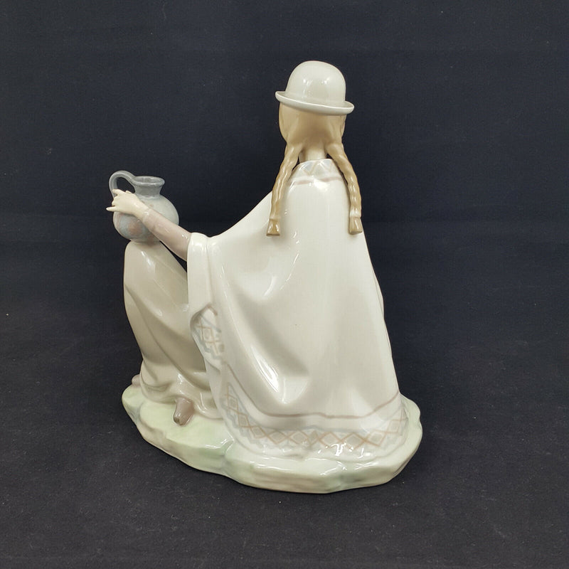 Large Lladro Figurine - Peruvian Girl with Baby  Porcelain 4822 DV - L/N