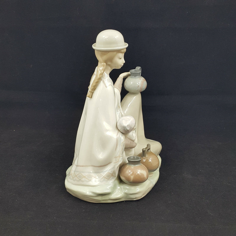 Large Lladro Figurine - Peruvian Girl with Baby  Porcelain 4822 DV - L/N