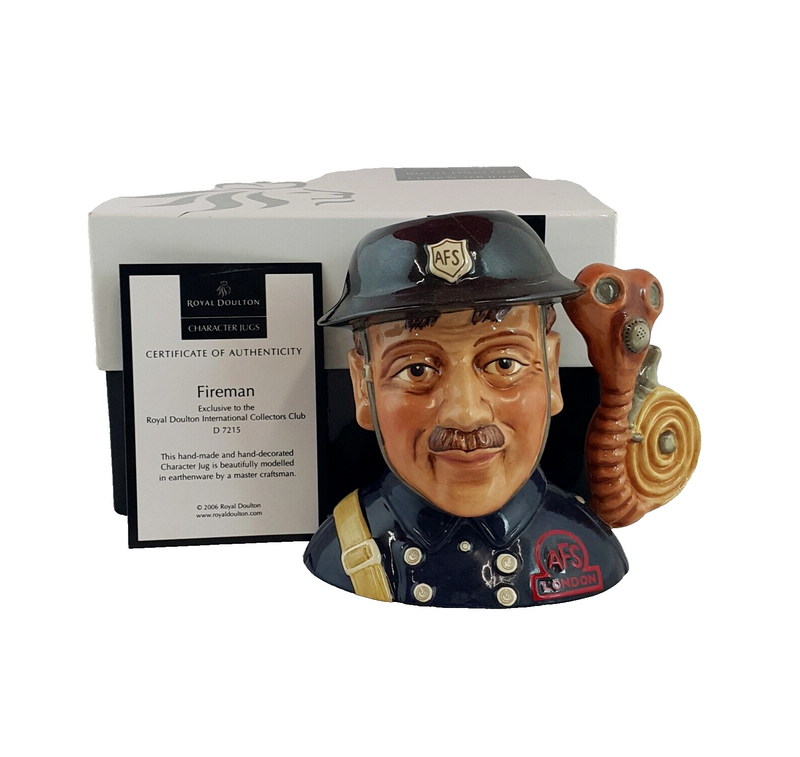 Royal Doulton Character Jug D7215 - Fireman  (Damaged) - 7363 RD