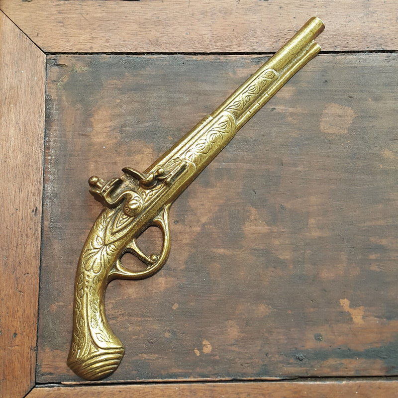 Pair Of Brass Decorative Duelling Pistols / Guns 33cm - OA 3282