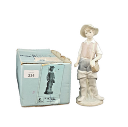 Lladro Figurine Gone Fishing 4809 Boxed - Broken Fishing Rod