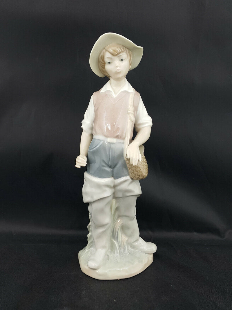 Lladro Figurine Gone Fishing 4809 Boxed - Broken Fishing Rod