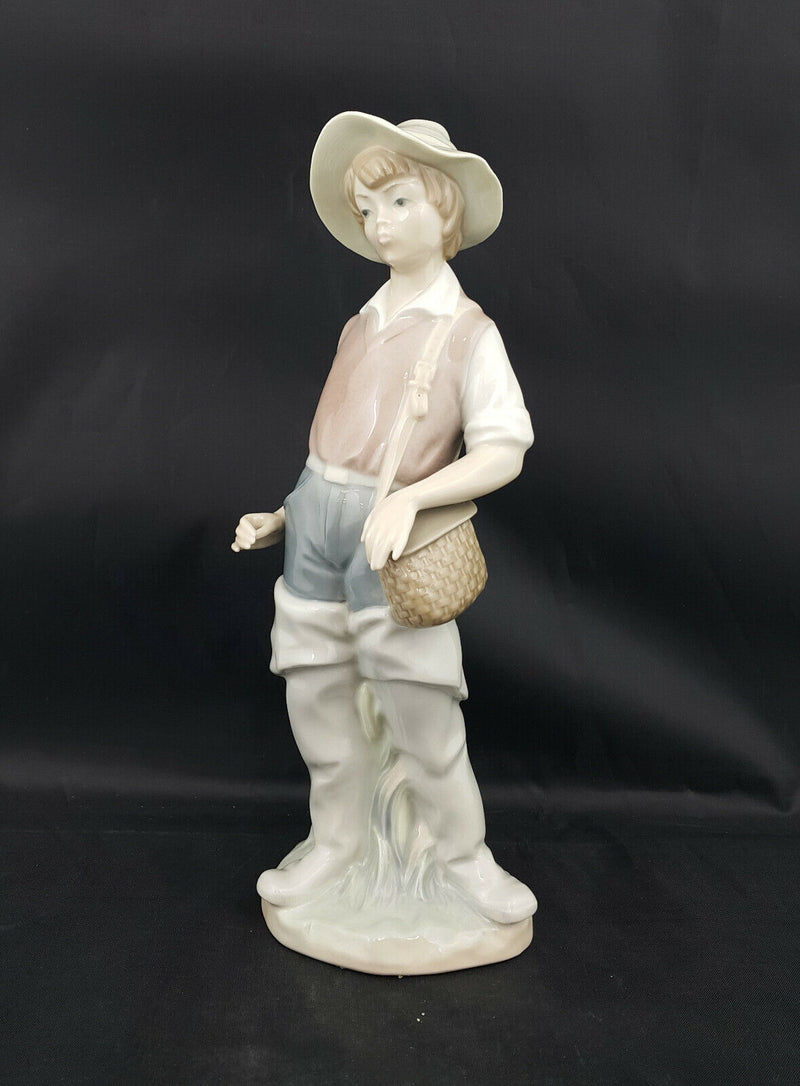 Lladro Figurine Gone Fishing 4809 Boxed - Broken Fishing Rod