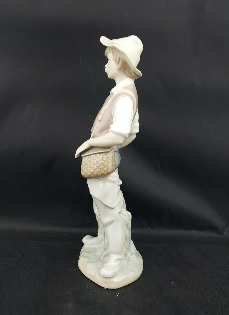 Lladro Figurine Gone Fishing 4809 Boxed - Broken Fishing Rod