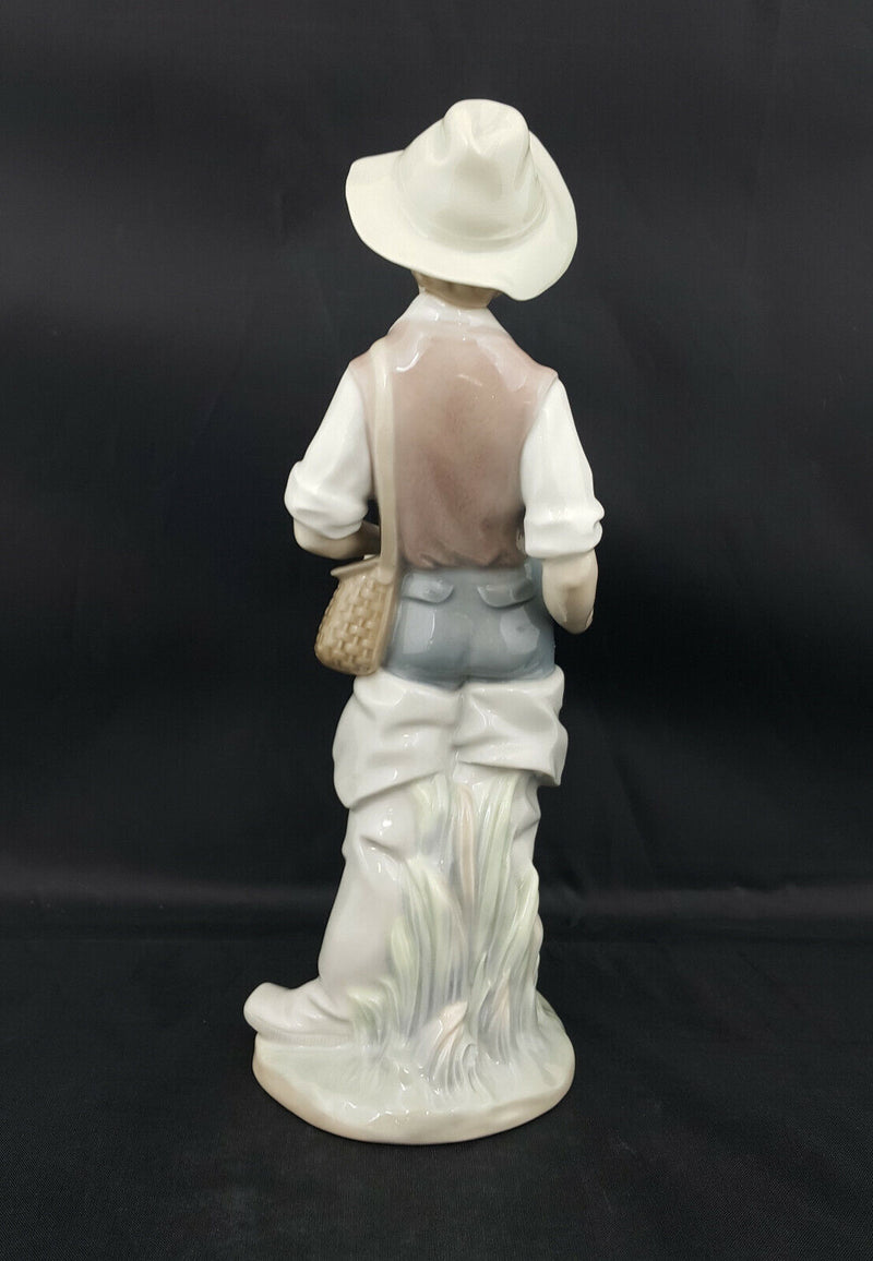 Lladro Figurine Gone Fishing 4809 Boxed - Broken Fishing Rod