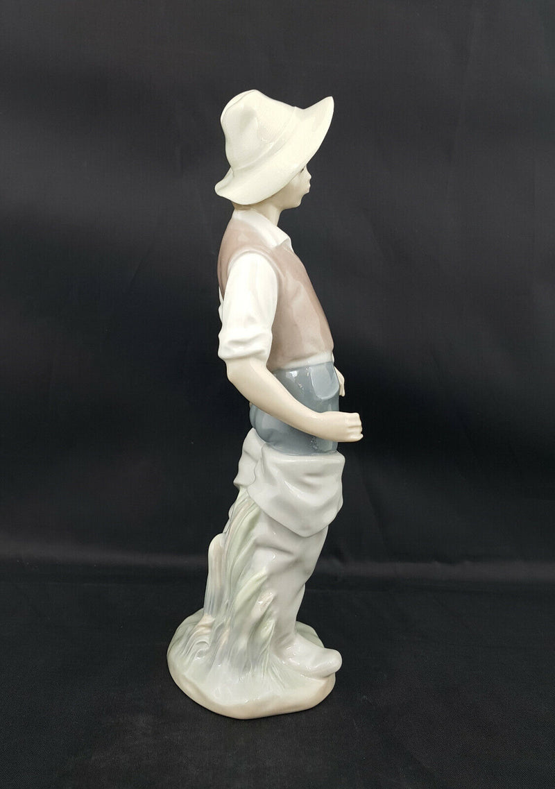 Lladro Figurine Gone Fishing 4809 Boxed - Broken Fishing Rod