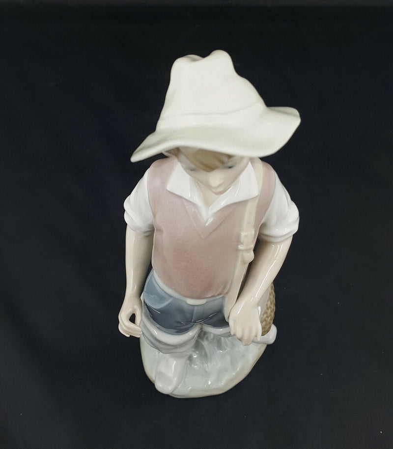 Lladro Figurine Gone Fishing 4809 Boxed - Broken Fishing Rod