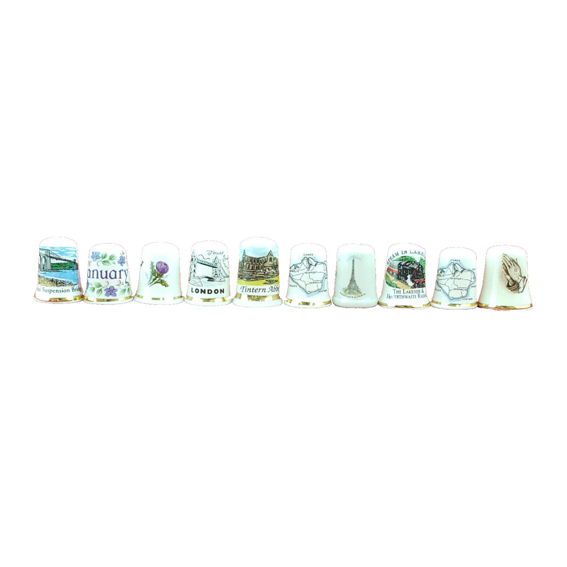10 x Y Ddraig Pottery Decorative Fine Bone China Thimbles - OP 2669